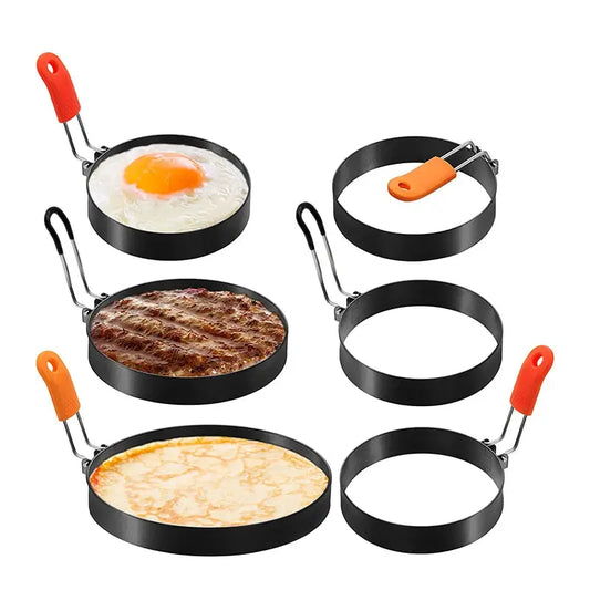 Elevate Your Breakfast with Our Professional Stainless Steel Nonstick Egg and Pancake Mold Set