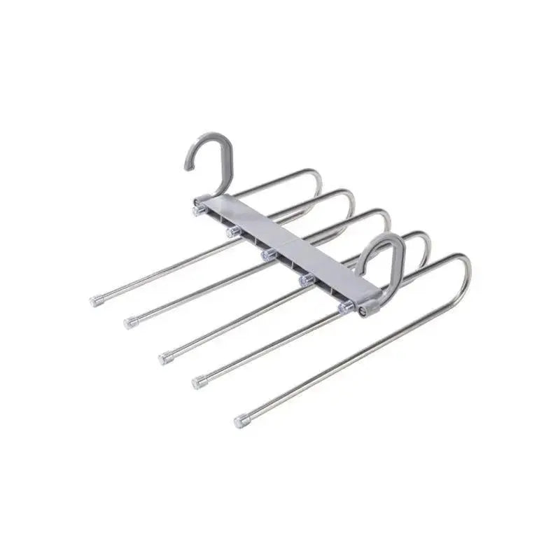 Revolutionize Your Closet with Space-Saving 5-Layer Non-Slip Pants Hangers - Perfect for Organizing Wardrobes and Maximizing Storage!