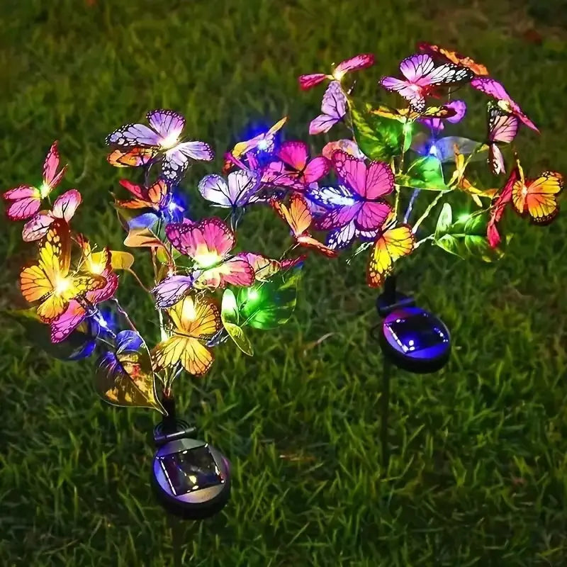 Illuminate Your Garden with Stunning Solar LED Butterfly Flower Lights – Perfect for Outdoor Decor and Christmas Celebrations!