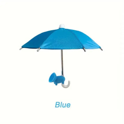 Versatile Mini Umbrella for Smartphones - Suction Cup Holder & Outdoor Anti-Glare Sunshade