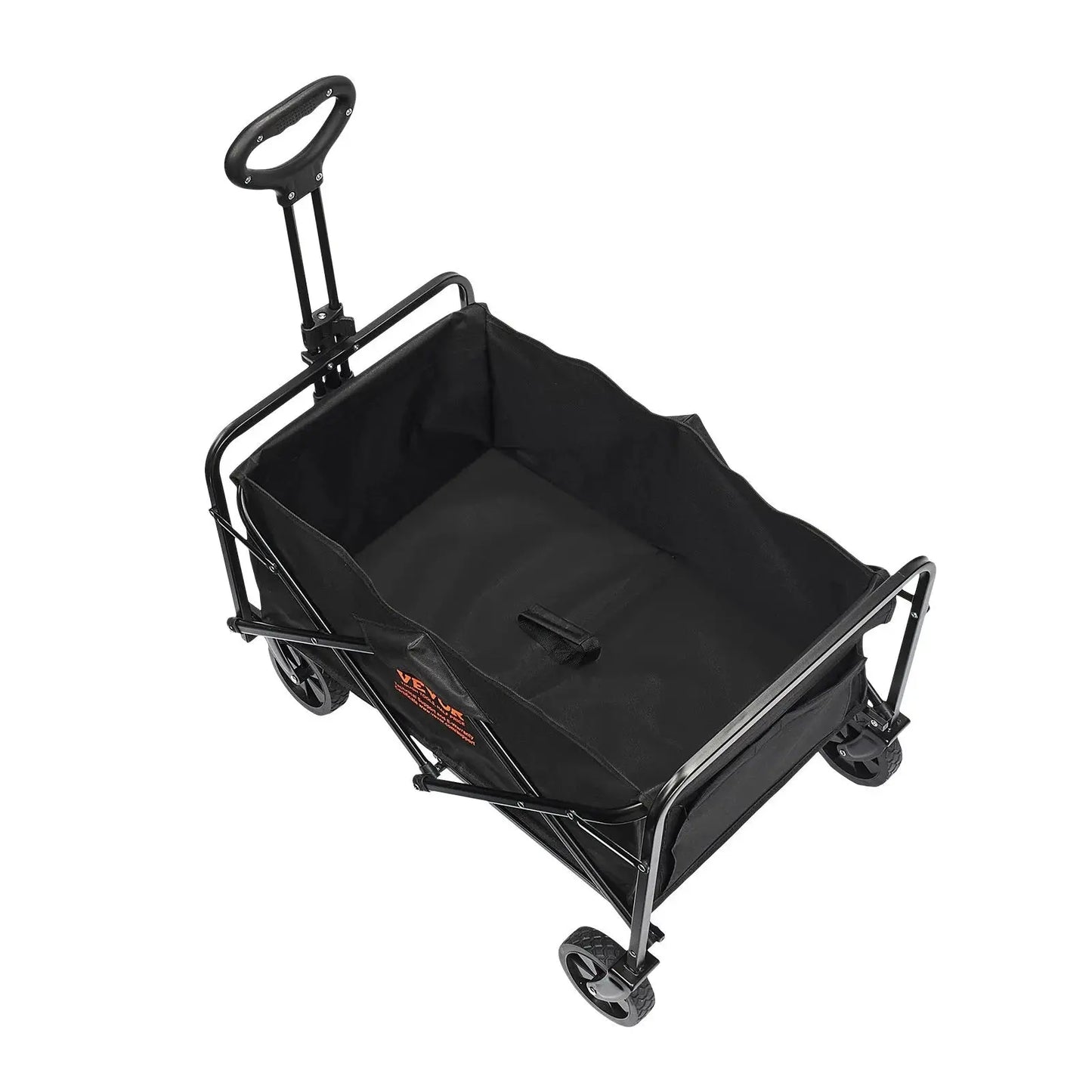 VEVOR Heavy-Duty Collapsible Folding Wagon - Versatile 2 Cu.Ft Beach Cart with All-Terrain 5-Inch Wheels and 220 Lbs Capacity, Perfect for Camping, Shopping, and Family Outings