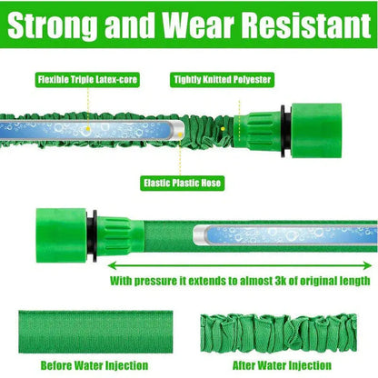 Transform Your Gardening Experience with Our Versatile Expanding Garden Hose – Choose From 25, 50, 75, or 100FT with a Multi-Function Spray Nozzle!