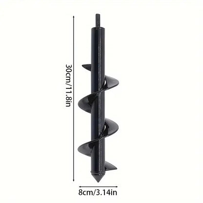 Powerful Garden Auger Bits - Effortlessly Dig Holes for Bulbs and Bedding Plants with Solid Steel Hexagonal Shaft Drill
