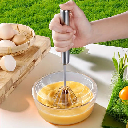 Semi-Automatic Stainless Steel Egg Beater – Upgrade Your Kitchen with Effortless Whisking for Perfect Eggs, Batters & Creams!
