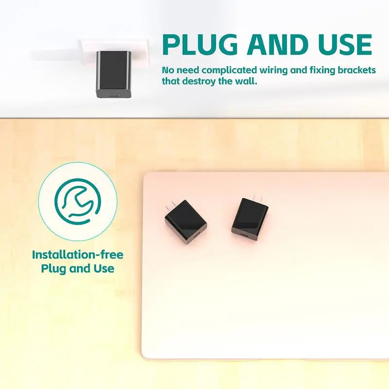 1080P Ultra HD Security Camera Charger for Pets - Night Vision & Motion Detection with 64GB Card - Perfect Home Monitoring Solution (No WIFI Required)