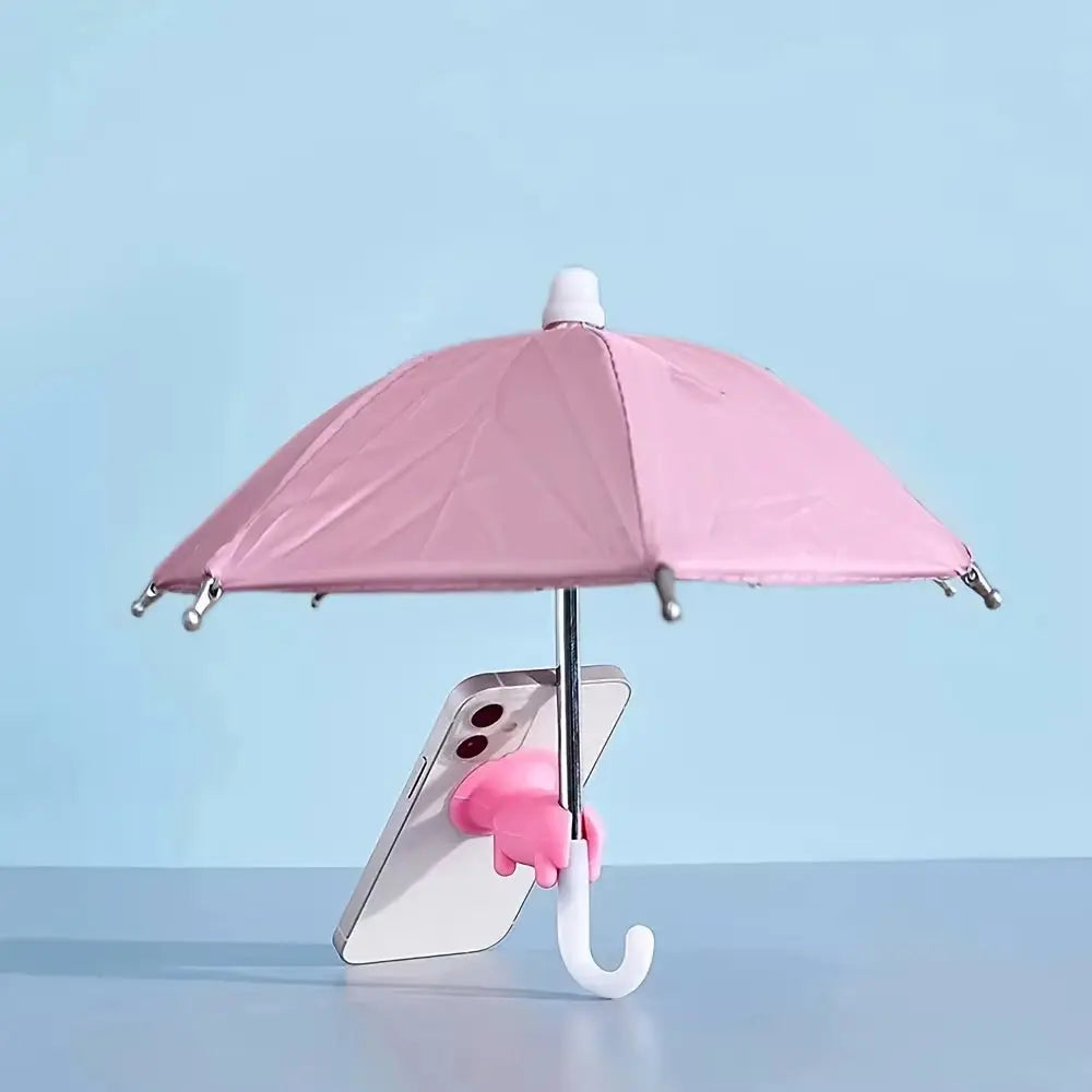 Versatile Mini Umbrella for Smartphones - Suction Cup Holder & Outdoor Anti-Glare Sunshade