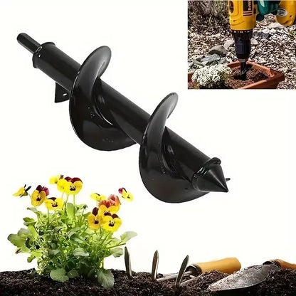Powerful Garden Auger Bits - Effortlessly Dig Holes for Bulbs and Bedding Plants with Solid Steel Hexagonal Shaft Drill