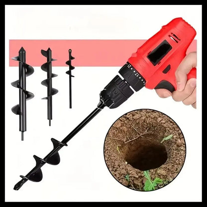 Powerful Garden Auger Bits - Effortlessly Dig Holes for Bulbs and Bedding Plants with Solid Steel Hexagonal Shaft Drill