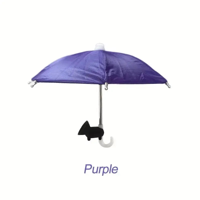 Versatile Mini Umbrella for Smartphones - Suction Cup Holder & Outdoor Anti-Glare Sunshade
