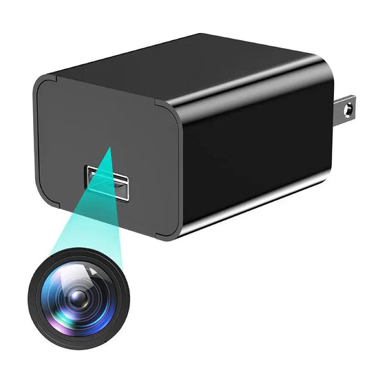 1080P Ultra HD Security Camera Charger for Pets - Night Vision & Motion Detection with 64GB Card - Perfect Home Monitoring Solution (No WIFI Required)