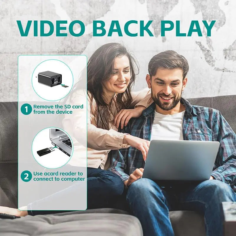 1080P Ultra HD Security Camera Charger for Pets - Night Vision & Motion Detection with 64GB Card - Perfect Home Monitoring Solution (No WIFI Required)
