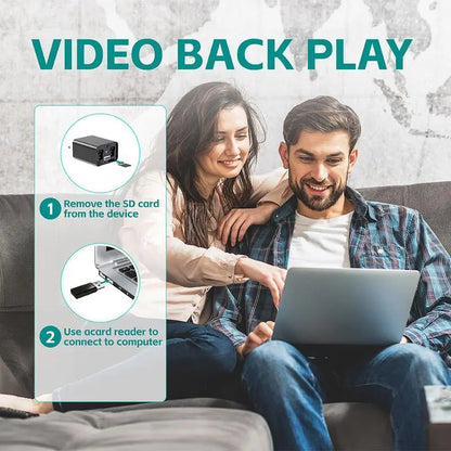 1080P Ultra HD Security Camera Charger for Pets - Night Vision & Motion Detection with 64GB Card - Perfect Home Monitoring Solution (No WIFI Required)