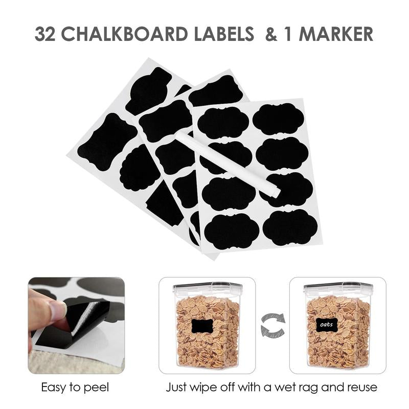 Vtopmart 32-Pack Airtight Food Storage Containers with Lids - BPA Free, Perfect for Cereal and Dry Food Organization