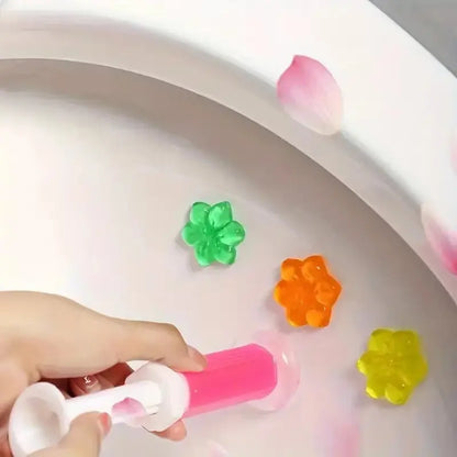 Transform Your Toilet with Our 12 Count Toilet Bowl Gel Stamp - 6 Invigorating Flower Fragrances!