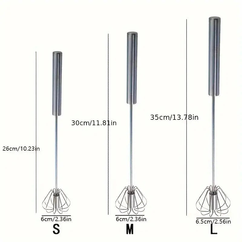 Semi-Automatic Stainless Steel Egg Beater – Upgrade Your Kitchen with Effortless Whisking for Perfect Eggs, Batters & Creams!