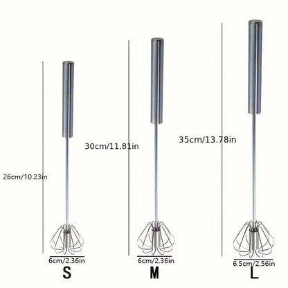Semi-Automatic Stainless Steel Egg Beater – Upgrade Your Kitchen with Effortless Whisking for Perfect Eggs, Batters & Creams!