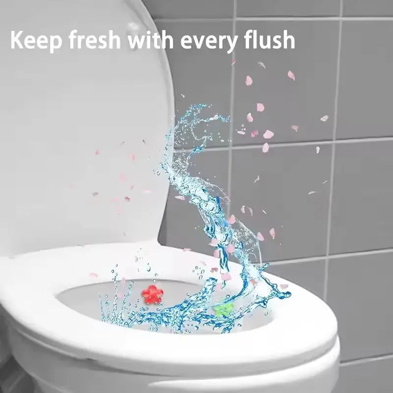Transform Your Toilet with Our 12 Count Toilet Bowl Gel Stamp - 6 Invigorating Flower Fragrances!