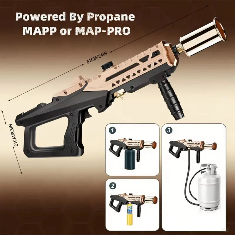 Unleash Your Culinary Creativity with the Professional Heavy Duty Propane Spray Gun - 24-Inch Adjustable Flame Control & Piezoelectric Ignition