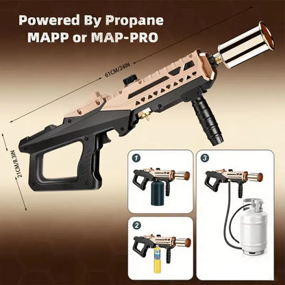 Unleash Your Culinary Creativity with the Professional Heavy Duty Propane Spray Gun - 24-Inch Adjustable Flame Control & Piezoelectric Ignition