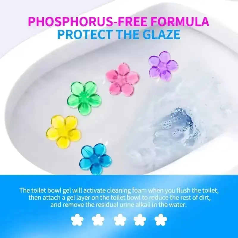 Transform Your Toilet with Our 12 Count Toilet Bowl Gel Stamp - 6 Invigorating Flower Fragrances!