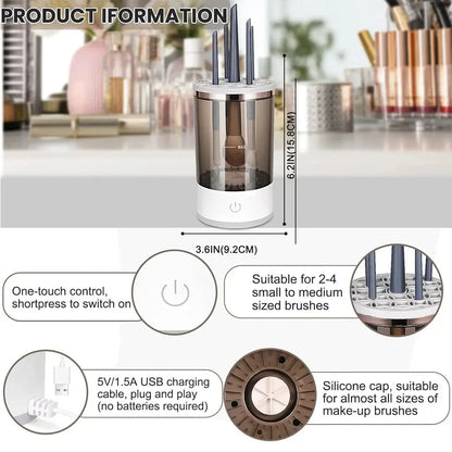 Automatic Makeup Brush Cleaner and Dryer - Fast, Efficient, and Effortless Cleaning!