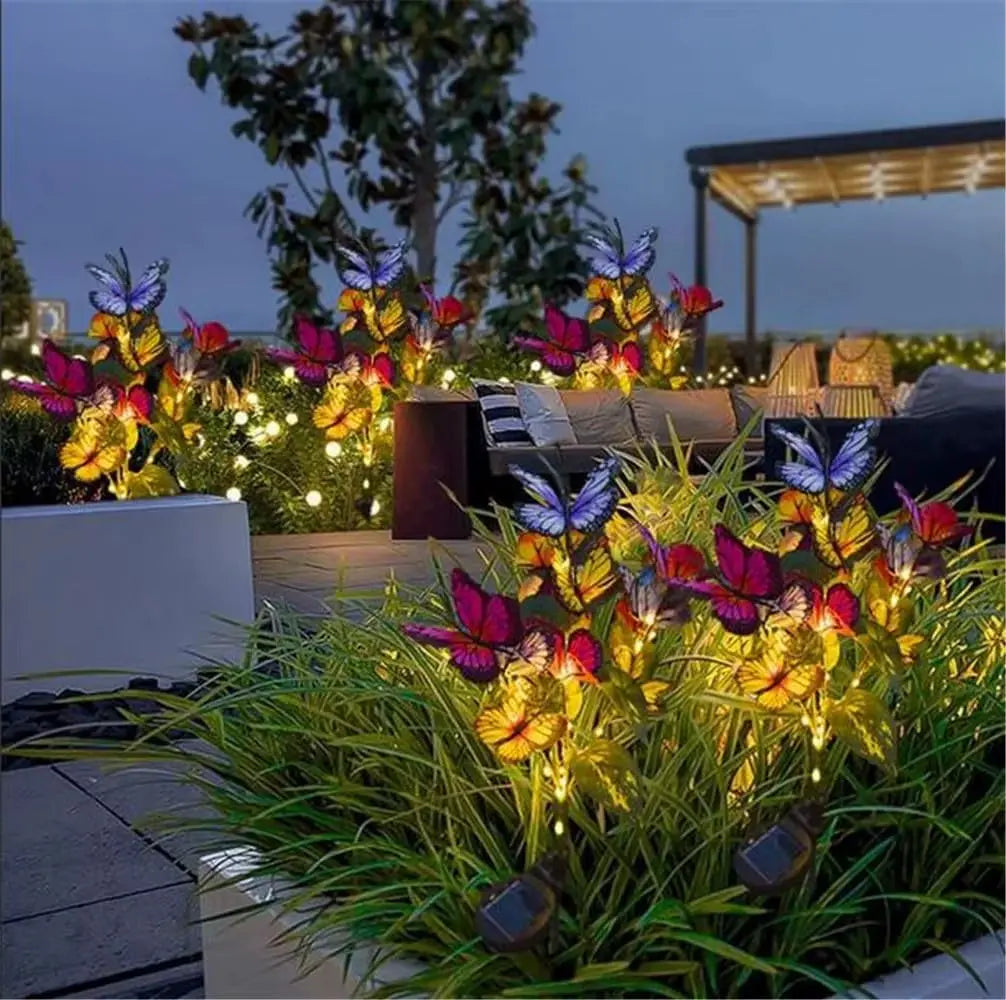 Illuminate Your Garden with Stunning Solar LED Butterfly Flower Lights – Perfect for Outdoor Decor and Christmas Celebrations!