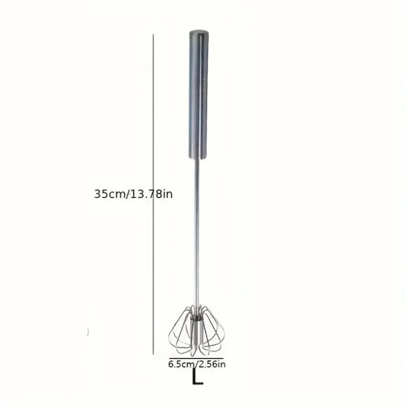 Semi-Automatic Stainless Steel Egg Beater – Upgrade Your Kitchen with Effortless Whisking for Perfect Eggs, Batters & Creams!