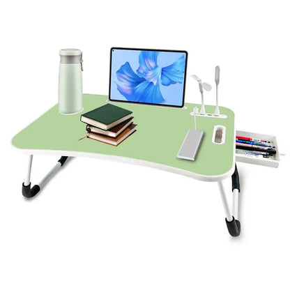 Ultimate Portable Foldable Laptop Bed Desk with 4 USB Ports, Storage Drawer & Cup Holder – Ergonomic Design for Comfortable Working, Reading & Home Office Use