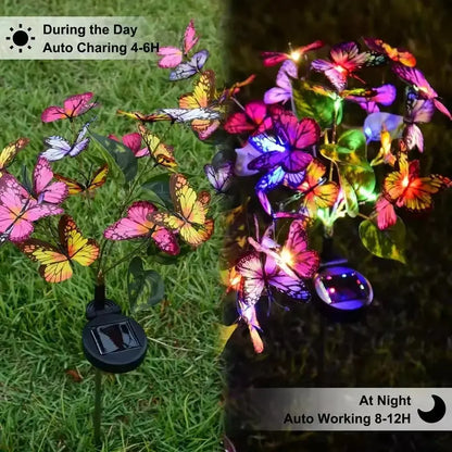 Illuminate Your Garden with Stunning Solar LED Butterfly Flower Lights – Perfect for Outdoor Decor and Christmas Celebrations!