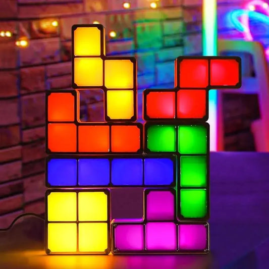 Illuminate Your Imagination with the Glowblocks Stackable LED Vintage Lamp - A Colorful 3D Puzzle Light for Creative Home Decor