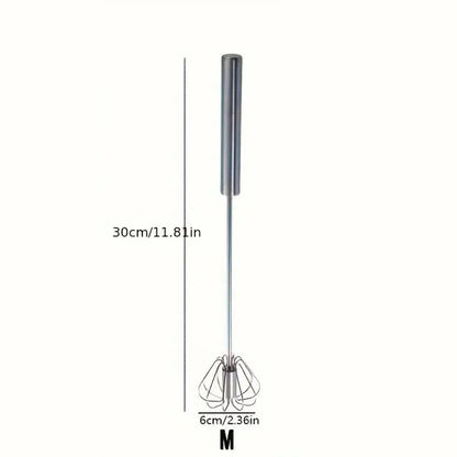 Semi-Automatic Stainless Steel Egg Beater – Upgrade Your Kitchen with Effortless Whisking for Perfect Eggs, Batters & Creams!