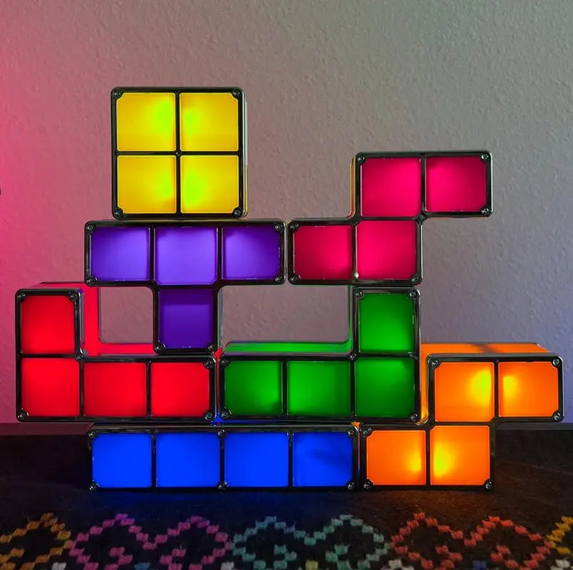 Illuminate Your Imagination with the Glowblocks Stackable LED Vintage Lamp - A Colorful 3D Puzzle Light for Creative Home Decor