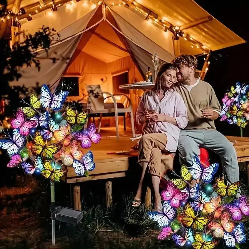 Illuminate Your Garden with Stunning Solar LED Butterfly Flower Lights – Perfect for Outdoor Decor and Christmas Celebrations!
