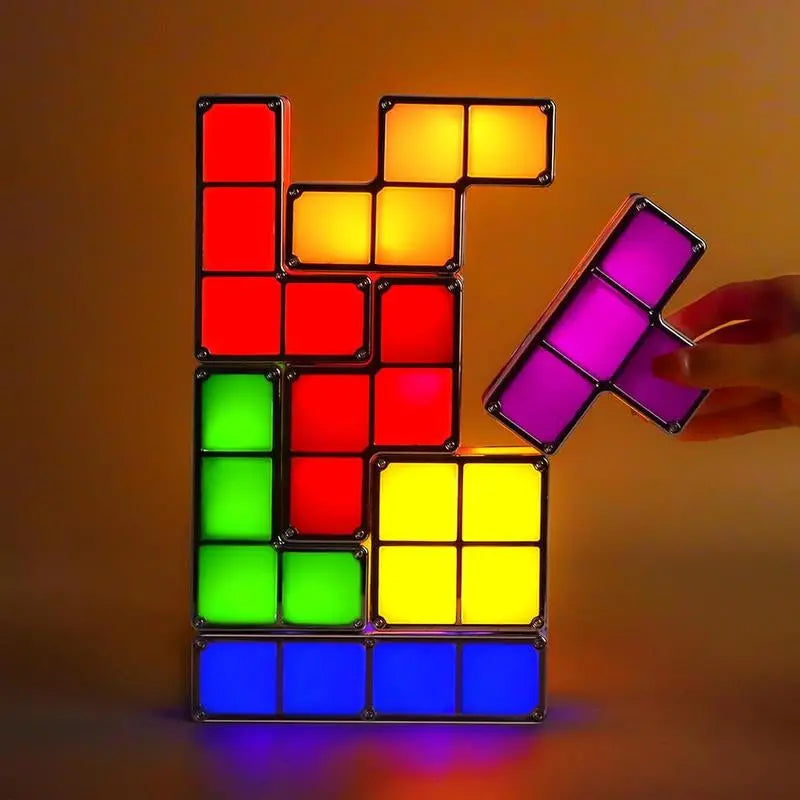 Illuminate Your Imagination with the Glowblocks Stackable LED Vintage Lamp - A Colorful 3D Puzzle Light for Creative Home Decor