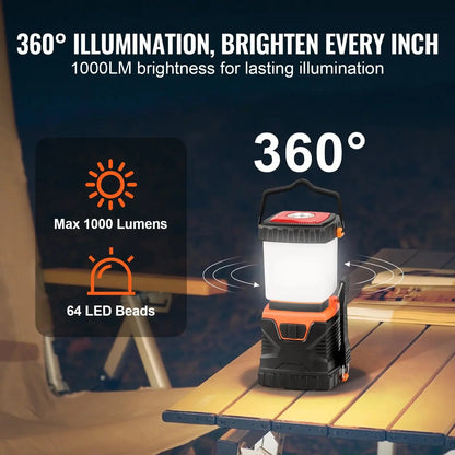 VEVOR All-in-One LED Camping Lantern: Ultimate Battery-Powered Illumination for Your Outdoor Adventures