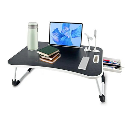 Ultimate Portable Foldable Laptop Bed Desk with 4 USB Ports, Storage Drawer & Cup Holder – Ergonomic Design for Comfortable Working, Reading & Home Office Use