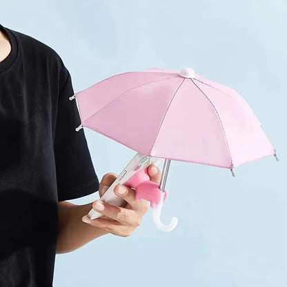 Versatile Mini Umbrella for Smartphones - Suction Cup Holder & Outdoor Anti-Glare Sunshade