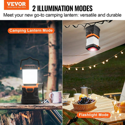 VEVOR All-in-One LED Camping Lantern: Ultimate Battery-Powered Illumination for Your Outdoor Adventures