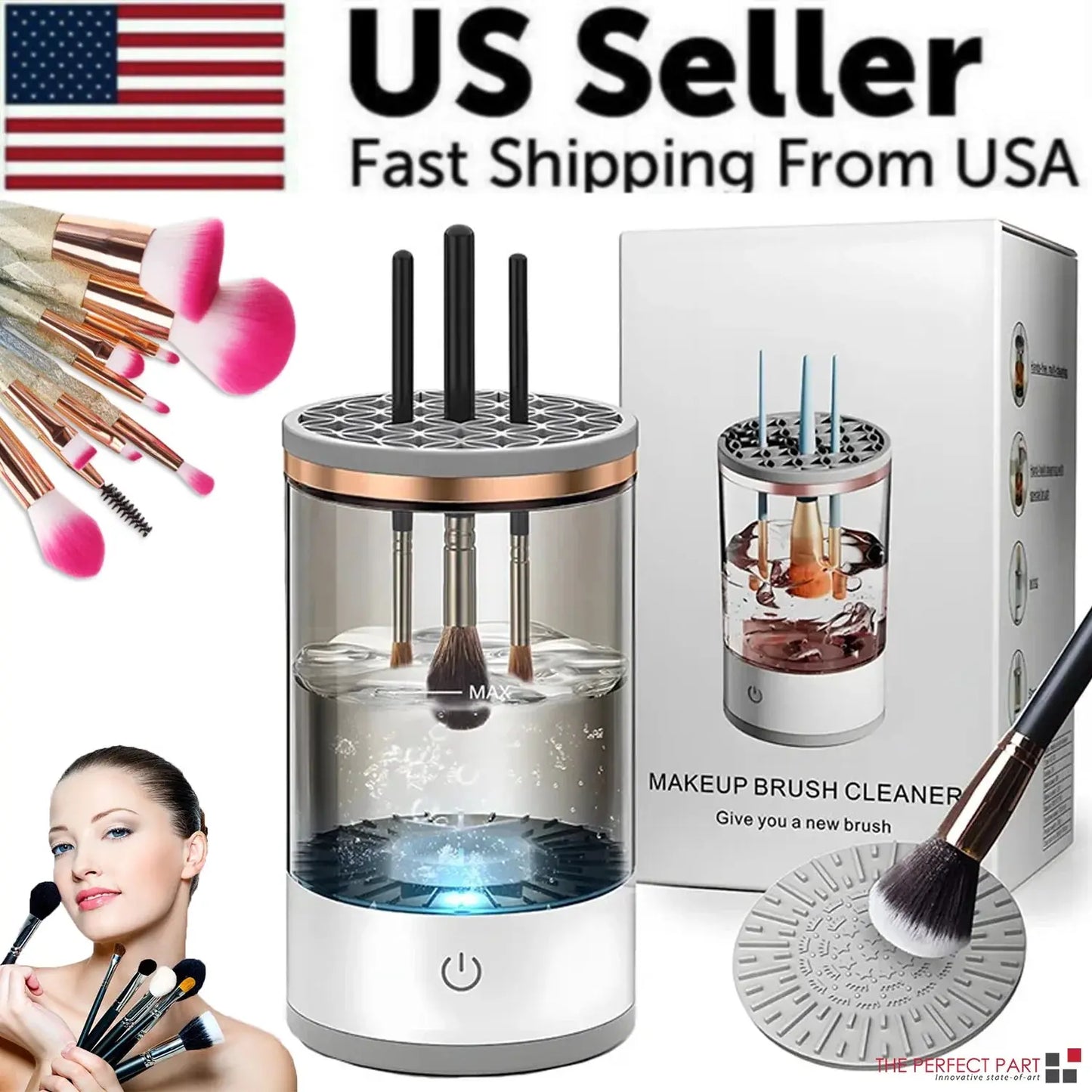 Revolutionary Automatic Electric Makeup Brush Cleaner and Dryer - Fast, Efficient, and Effortless Cleaning!