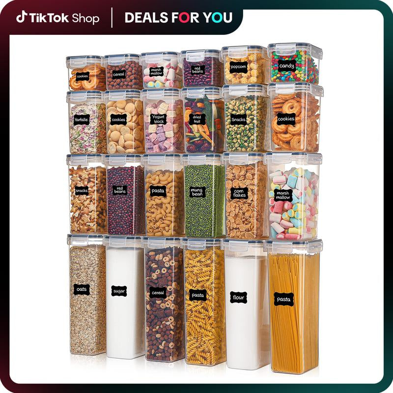 Vtopmart 32-Pack Airtight Food Storage Containers with Lids - BPA Free, Perfect for Cereal and Dry Food Organization