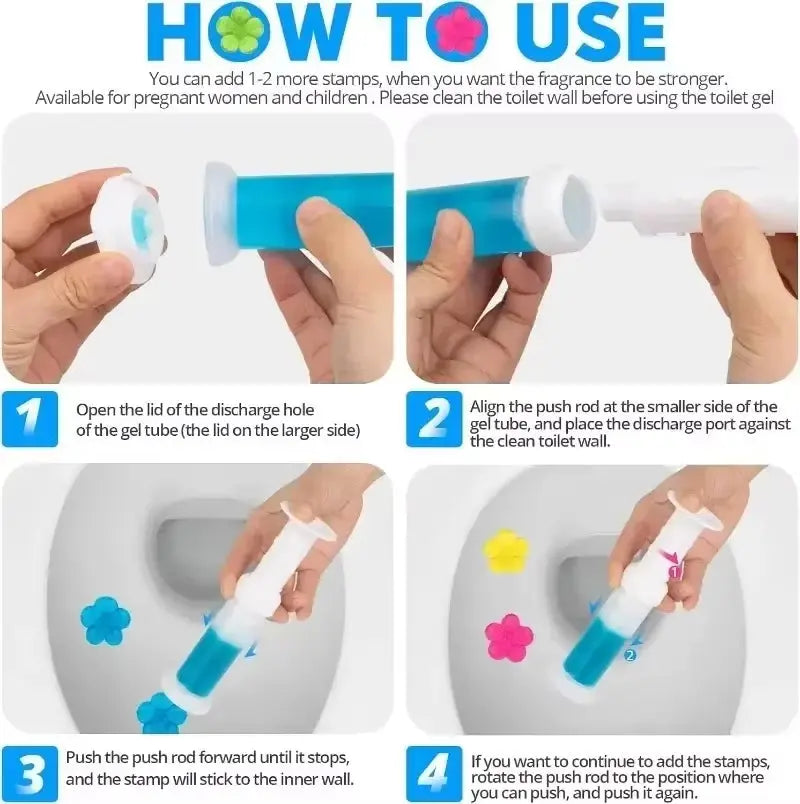 Transform Your Toilet with Our 12 Count Toilet Bowl Gel Stamp - 6 Invigorating Flower Fragrances!