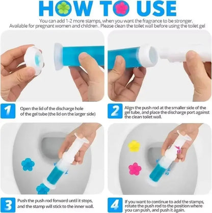 Transform Your Toilet with Our 12 Count Toilet Bowl Gel Stamp - 6 Invigorating Flower Fragrances!